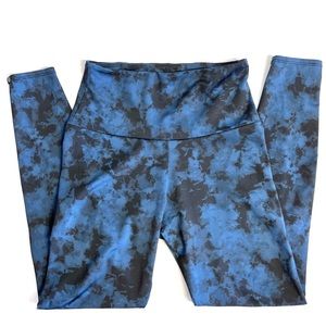 Onezie High Rise Yoga Leggings navy black tie-dyed small